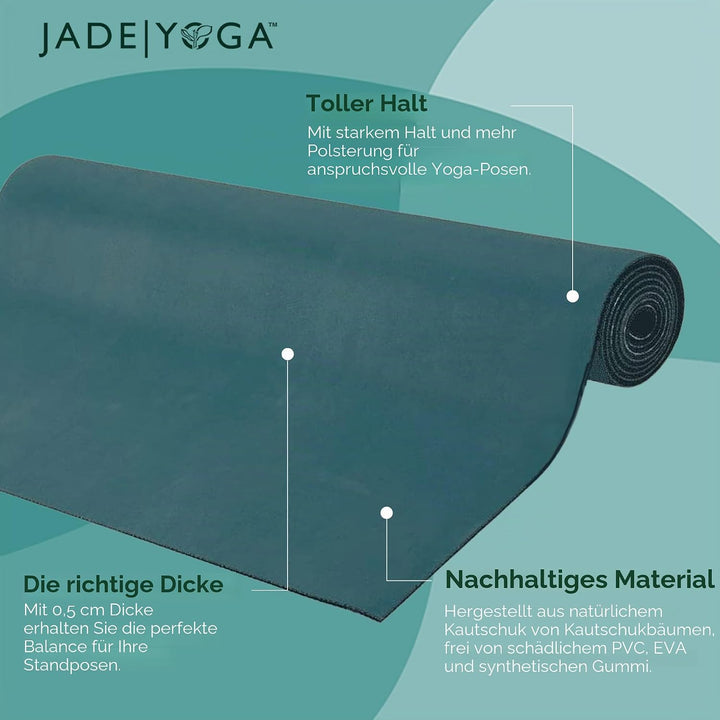 JadeYoga Elite S 180,3 cm Zoll Yoga Matte waldgrün / schwarz, waldgrün / schwarz