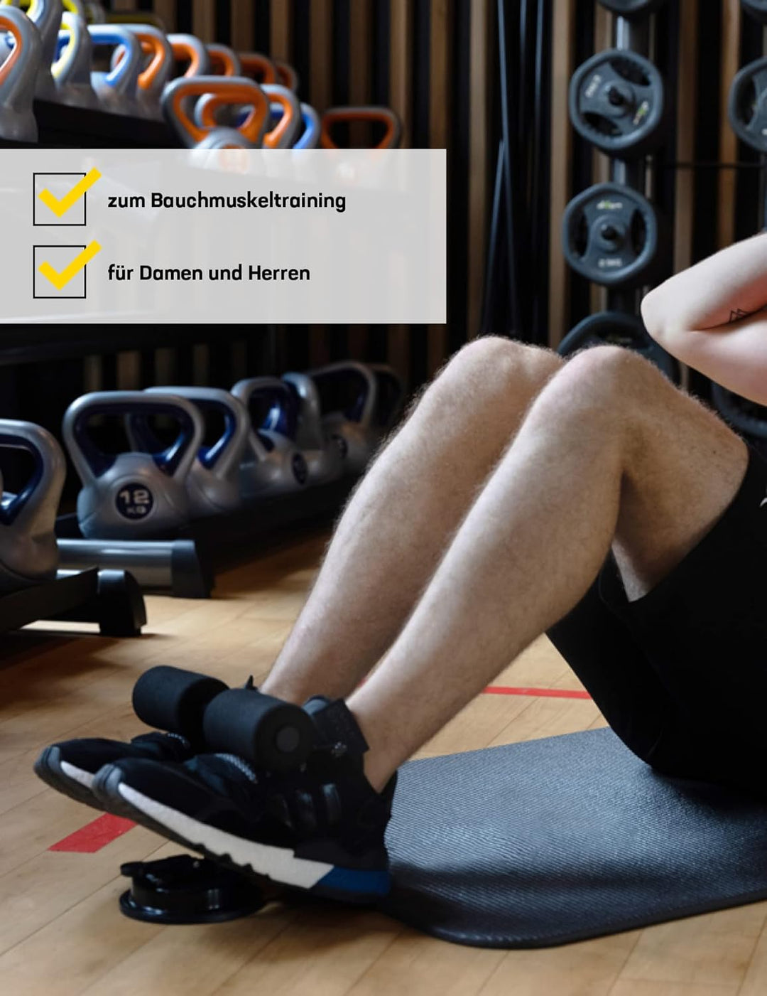 JELEX 6Pack Sit-Up Assistent Trainer, höhenverstellbare Trainingshilfe für Bauchmuskeltraining, mit