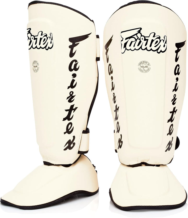 Fairtex SP7 Muay Thai Schienbeinschützer für Herren, Damen, Kinder | aus Syntek-Leder und hochwertig