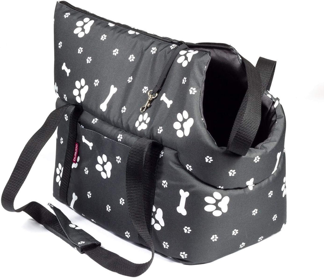 Hundetasche, Welpentasche - Schwarz, S bis 5 kg - Tragetasche für kleinen und mittleren Hund, Welpen