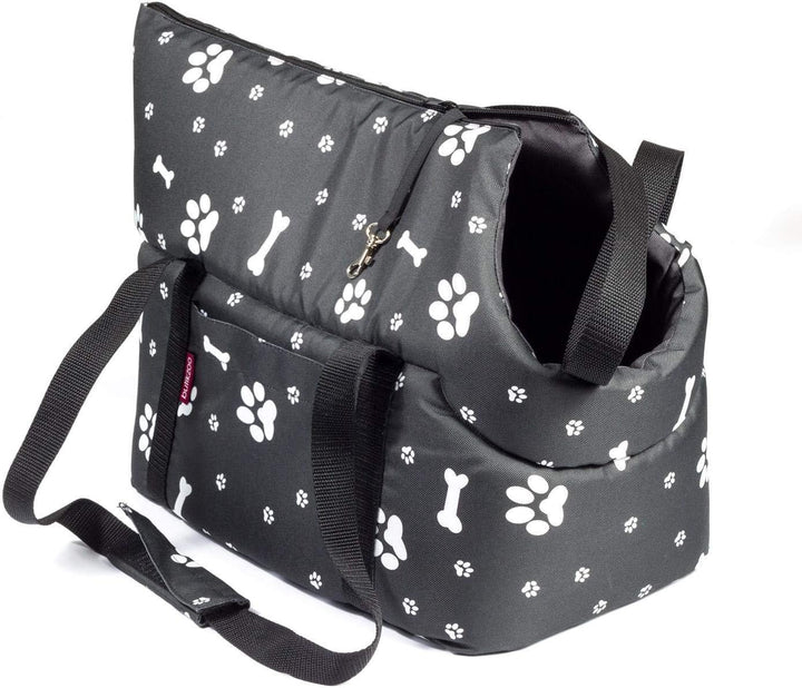 Hundetasche, Welpentasche - Schwarz, S bis 5 kg - Tragetasche für kleinen und mittleren Hund, Welpen