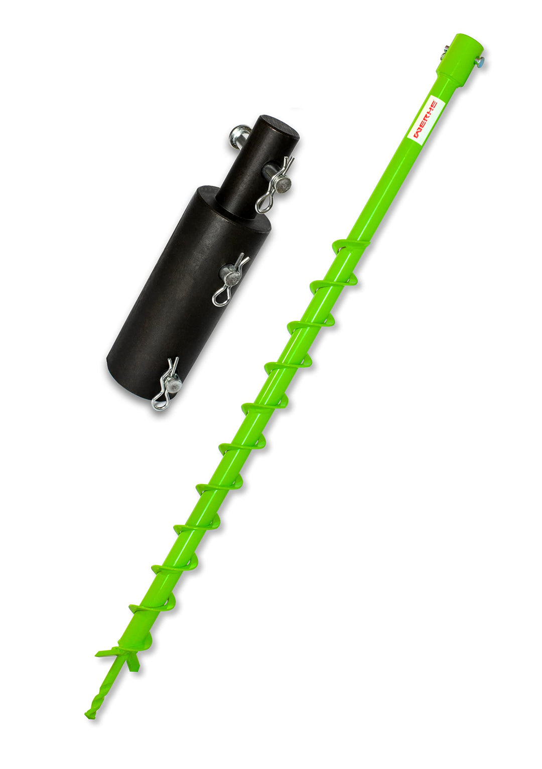 WERHE® Profi Bohrer VollStahl, Erdbohrer für bohrmaschine 40 mm extrem robust mit Makita/Hitachi Ada