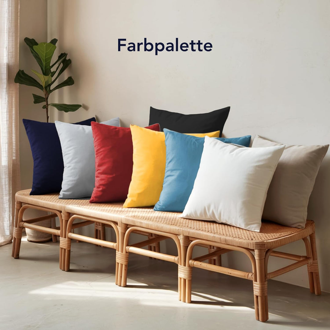 Dreamzie Kissenbezug 80x80 (Set mit 2) - 100% Jersey Baumwolle 150 g/qm Kissenbezüge -Anthrazit - Fü