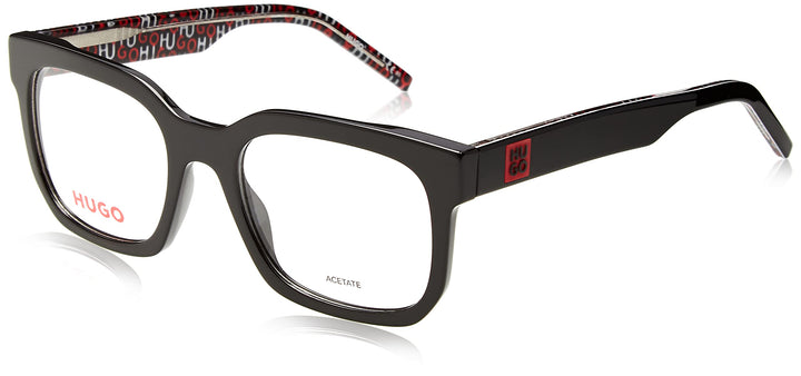 HUGO Unisex Sunglasses 53 Black Pattern Black, 53 Black Pattern Black