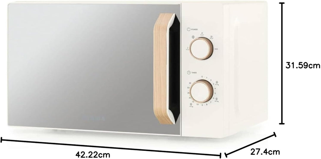 Mikrowelle FLAMA 1831FL, 20 l, 700 W, S/Grill, Glas/Creme