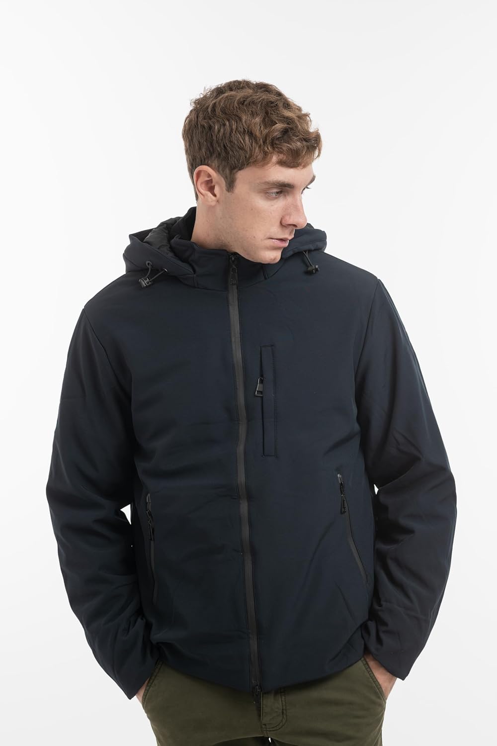TONY BACKER Herren-Winterjacke, Softshelljacke, wasserdicht, winddicht, mit Kapuze, warme Jacke für