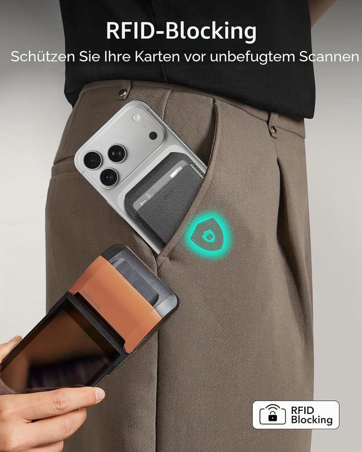 ESR HaloLock Magnetischer Vegan Leder Wallet Ständer, kompatibel mit MagSafe Wallet mit verstellbare