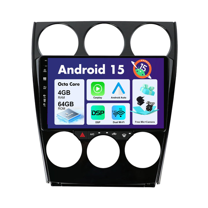 BXLIYER Android 12 IPS Autoradio Passt für Mazda 6 Atenza (2002-2014) - Eingebaut Carplay/Android Au