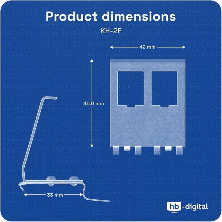 hb-digital Set: 4X CAT.7 Keystone RJ45 Modul + 2X Hutschienenadapter Metall Keystone-Halterung für H