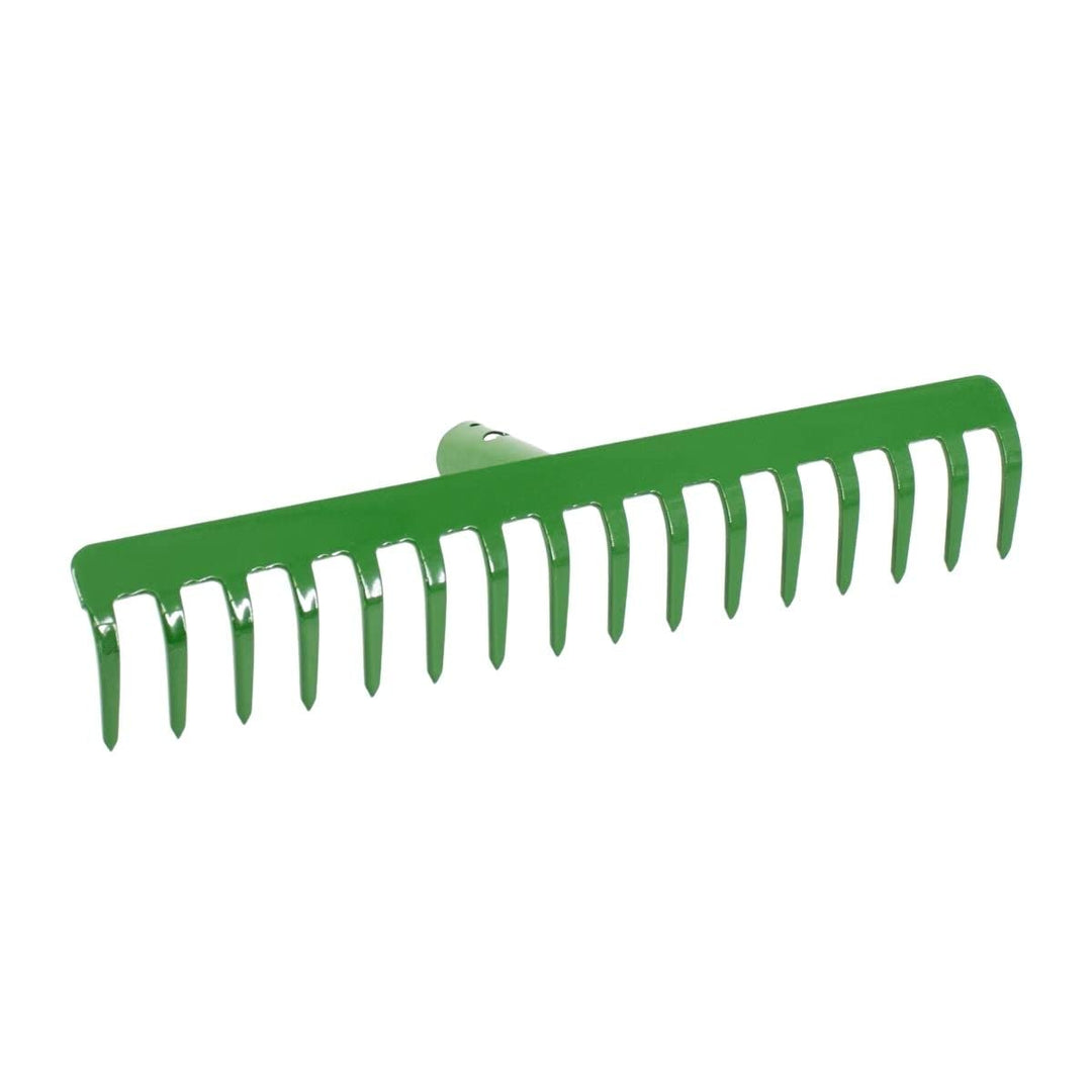 Rekord Gartenrechen (Stahl, pulverbeschichtet) - 16 Zinken Breite 39 cm - ohne Stiel, Laubrechen, Ra