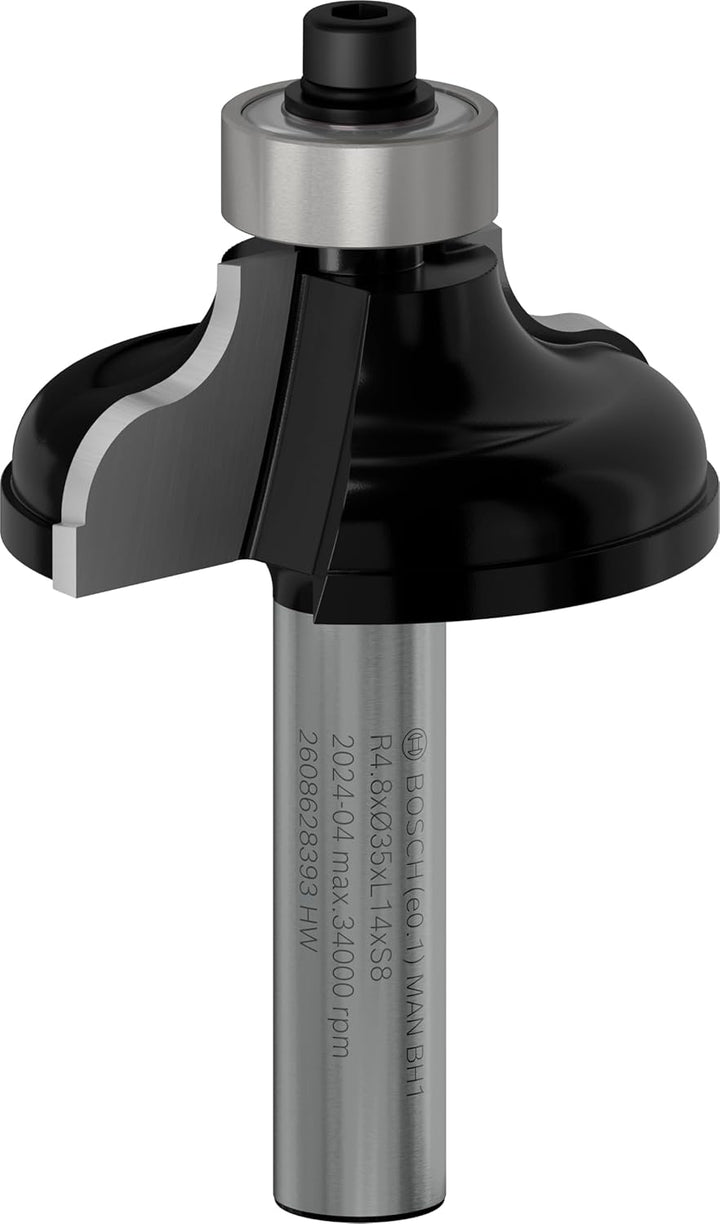 Bosch Professional 1x Kantenformfräser Standard for Wood (für Holz, Radius 4.8mm, Arbeitslänge 14mm,