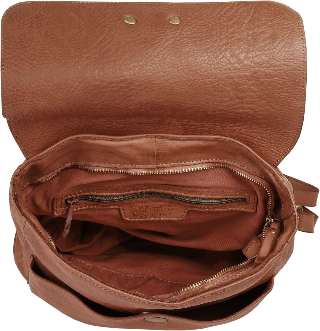 Samantha Look Rucksack Echt Leder Damen - 021380 Cognac, Cognac