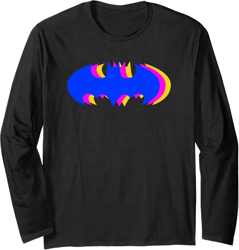 Batman Tri Colored Bat Logo Langarmshirt