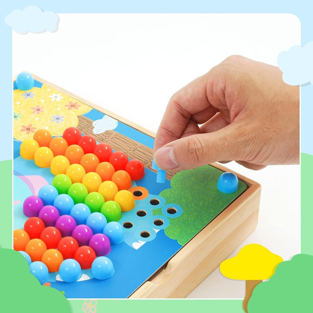 Mosaik Steckspiel für Kinder für 2,3,4,5 Jahre |Mosaik Pegboardmit 180 Steckperlen, 5 Gängen und 20
