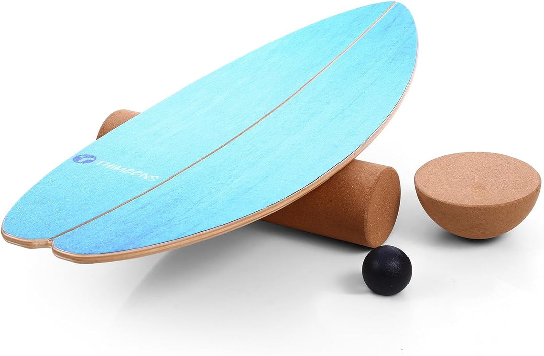 Surf Balance Board Set - Gleichgewichtstraining | Indoorboard Skateboard Indoor Surfboard | inkl.Rol