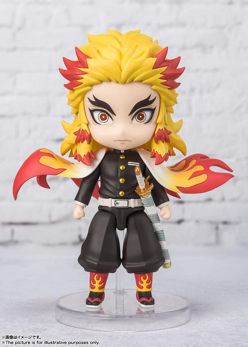 Bandai Tamashii Nations Demon Slayer Mini Kyojuro Rengoku Figuarts Figuarts 9 cm Schwarz, Schwarz