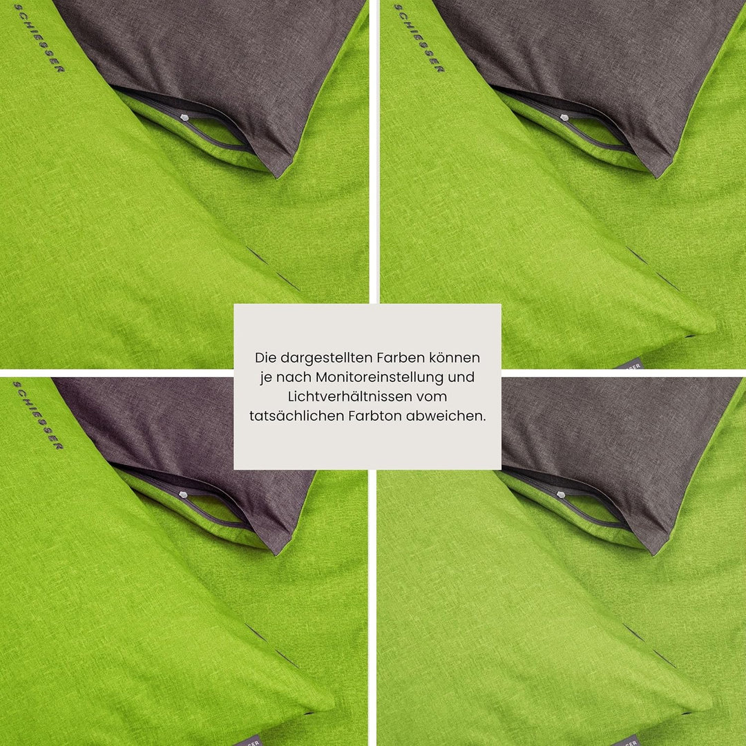 Schiesser Wende-Bettwäscheset Doubleface in angenehm glatter Renforcé Qualität, Made IN Green, Farbe