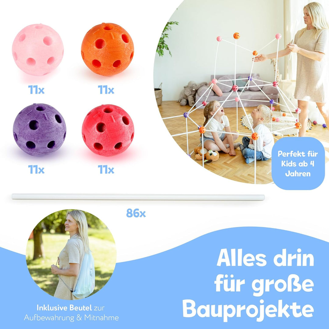 Konstruktionsspielzeug DIY Höhle Bauen Kinder Set BAU Spielzeug Höhlenbauset Creative Fort Decke Bud