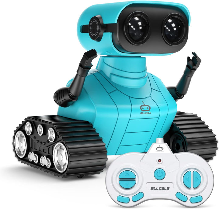 ALLCELE Roboter Kinder Spielzeug, Wiederaufladbares Ferngesteuertes Roboter Spielzeug mit LED-Augen