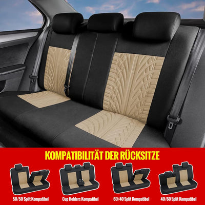 AUTOYOUTH Autositzbezüge Universal Fit Komplettset Autositzschoner Reifenschienen Autositzzubehör, B