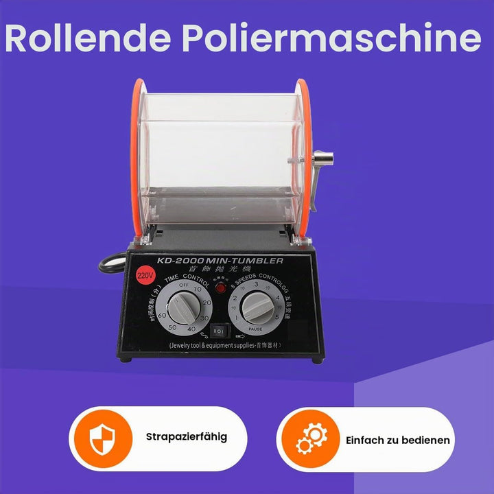 SUDEG Poliermaschinen Poliertrommel Kugelmühle Rotationspolierer Poliermaschine mit Timer,Rotary Tum