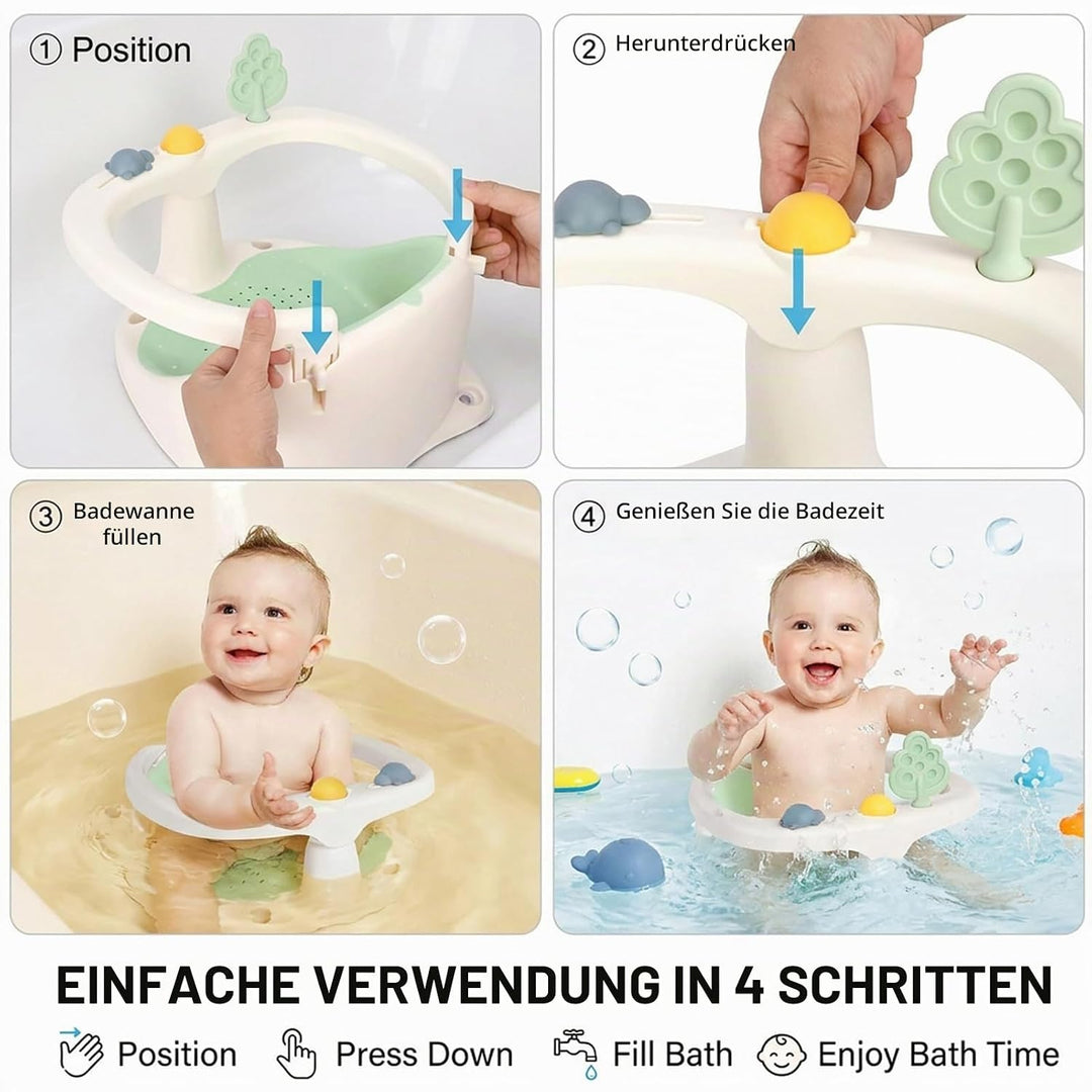 Bebamour Baby Badesitz 6 Monate+ Kind Badewanne Rutschfester 4 Green, 4 Green