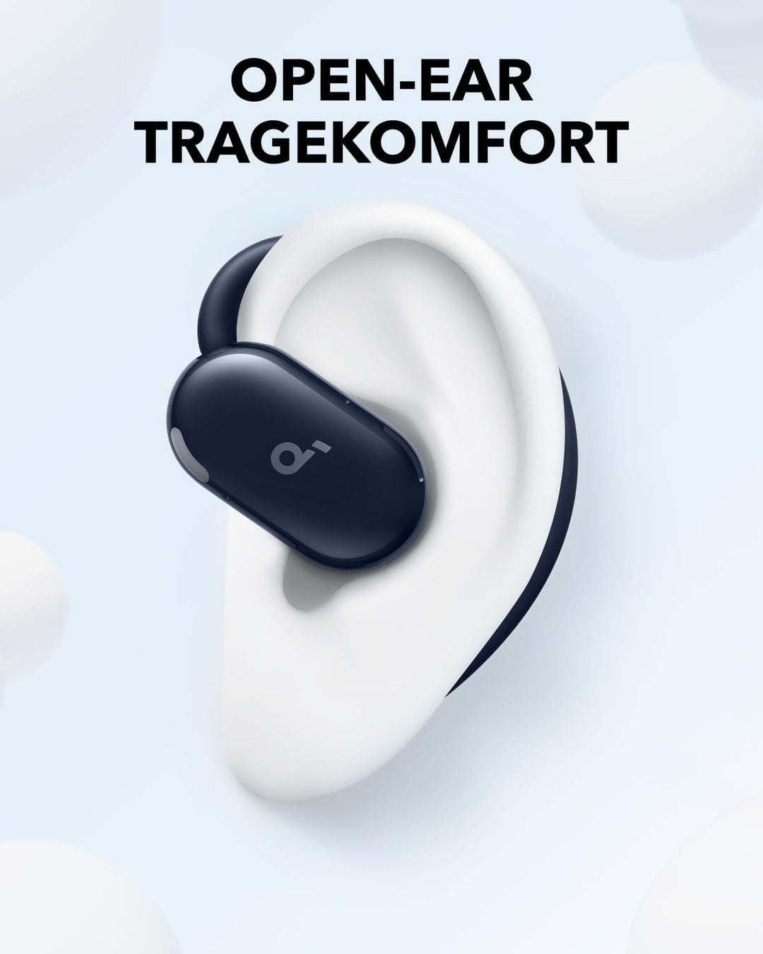 soundcore V20i von Anker Open-Ear Kopfhörer, verstellbare Ohrhaken, komfortabel, fester Halt, starke
