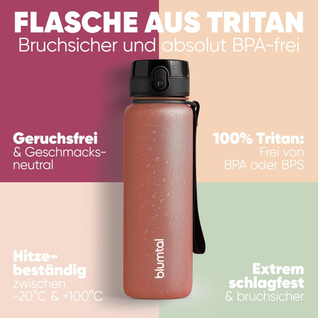 Blumtal Premium Trinkflasche 1l - bruchsichere &amp; auslaufsichere Trinkflasche Sport &amp; Outdoor - Sport