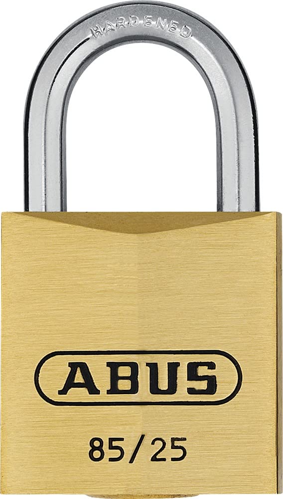 ABUS Vorhängeschloss Messing 85/25 gl.-0250 - gleichschliessend - für Kellertüren, Schuppen u. v. m.