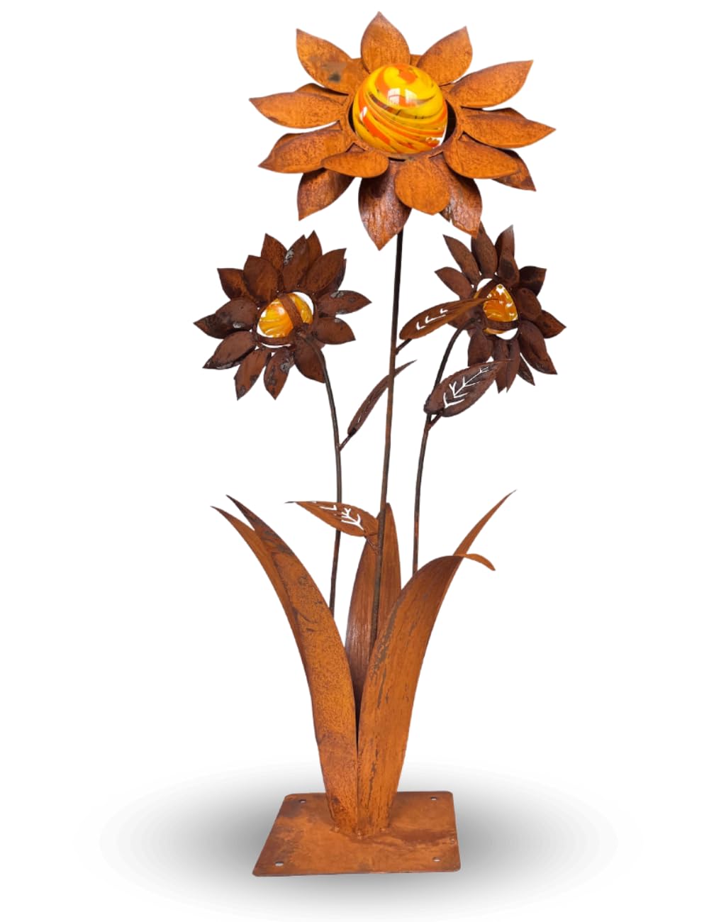Terma Rost 3D Sonnenblume XXL Gartendeko rost Gartenfigur gross Metallfigur Garten Blumenstecker Dek