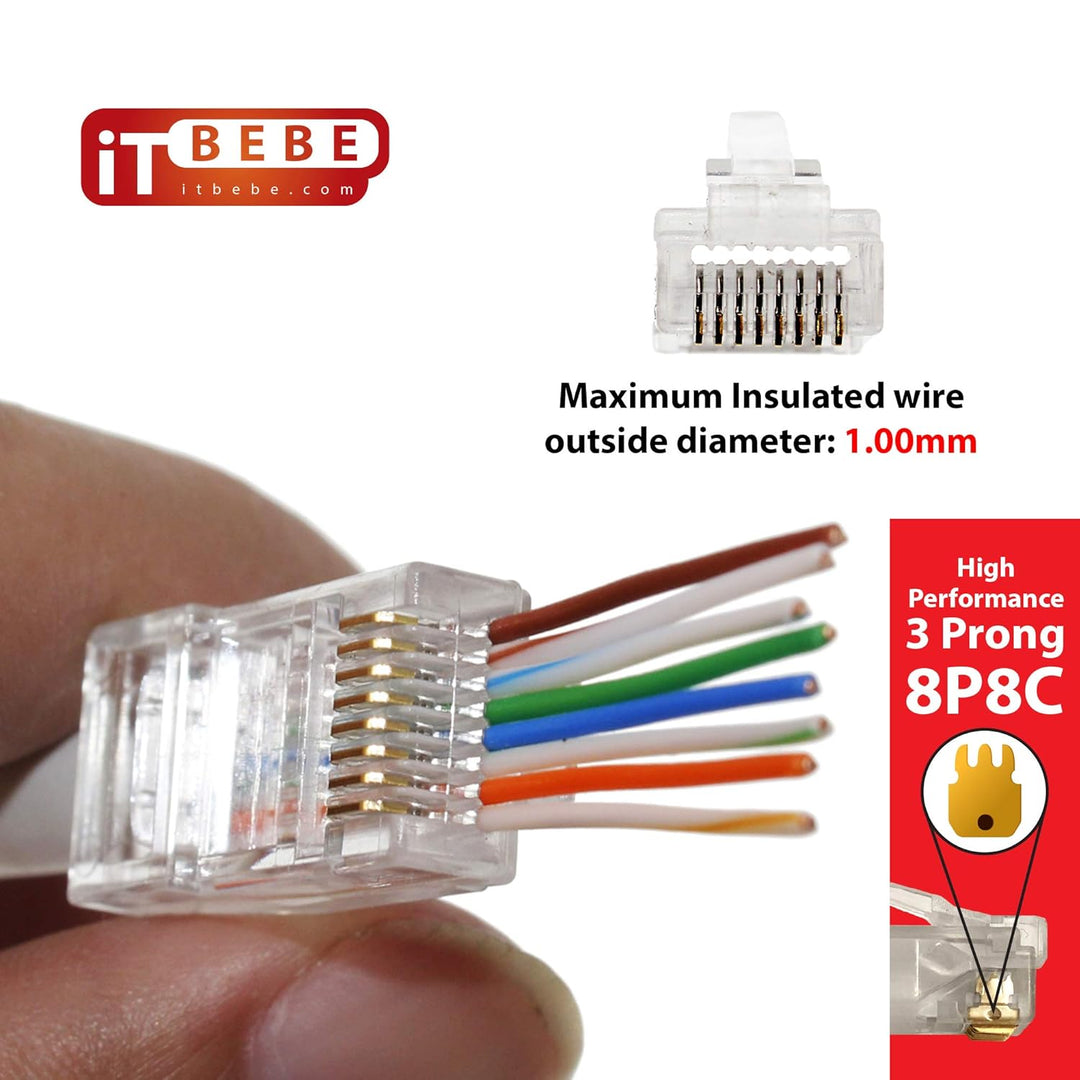 EZ RJ45 CAT5e Stecker von itbebe Stecker Quantity 50, Quantity 50