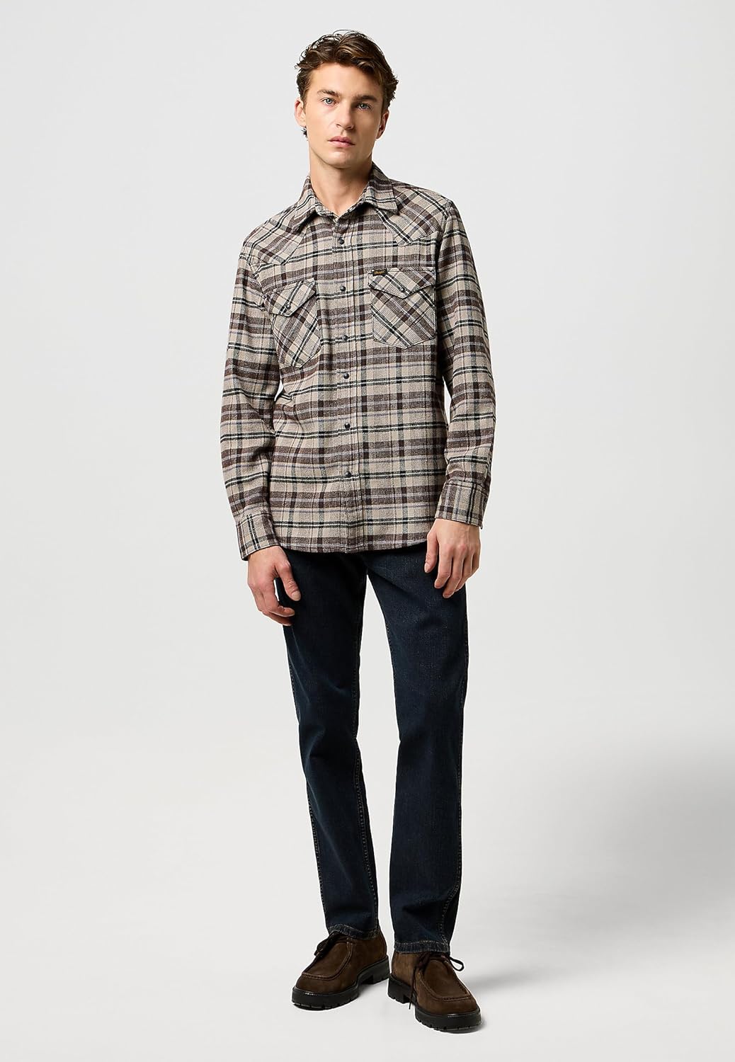 Wrangler Herren Western Shirt M Rich Black, M Rich Black