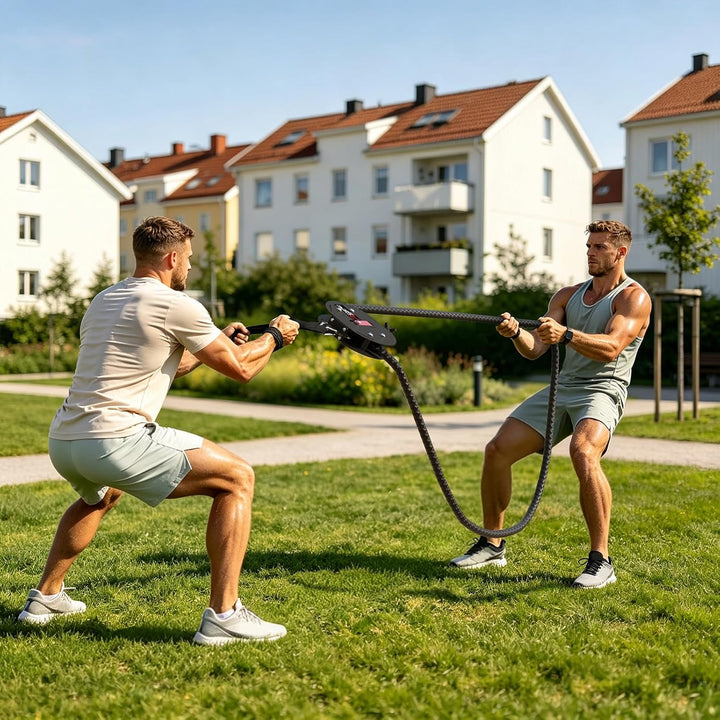 Endlosseiltrainer mit einstellbarem Widerstand (11-66 lbs) – Endless Rope seilzugsystem für Ganzkörp