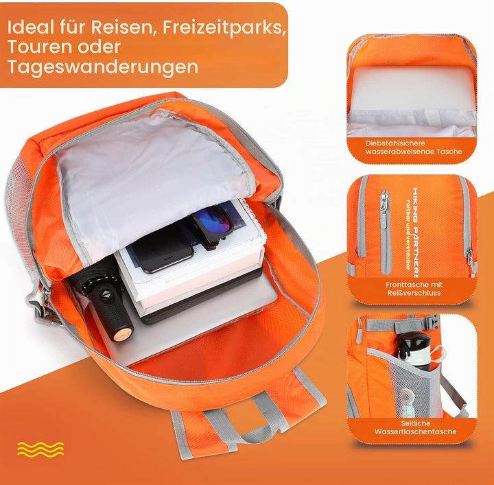 ZOMAKE Leicht Faltbarer Rucksack - Packbare Backpacks 35L,Kleiner Faltbar Rucksäcke Wanderrucksack W