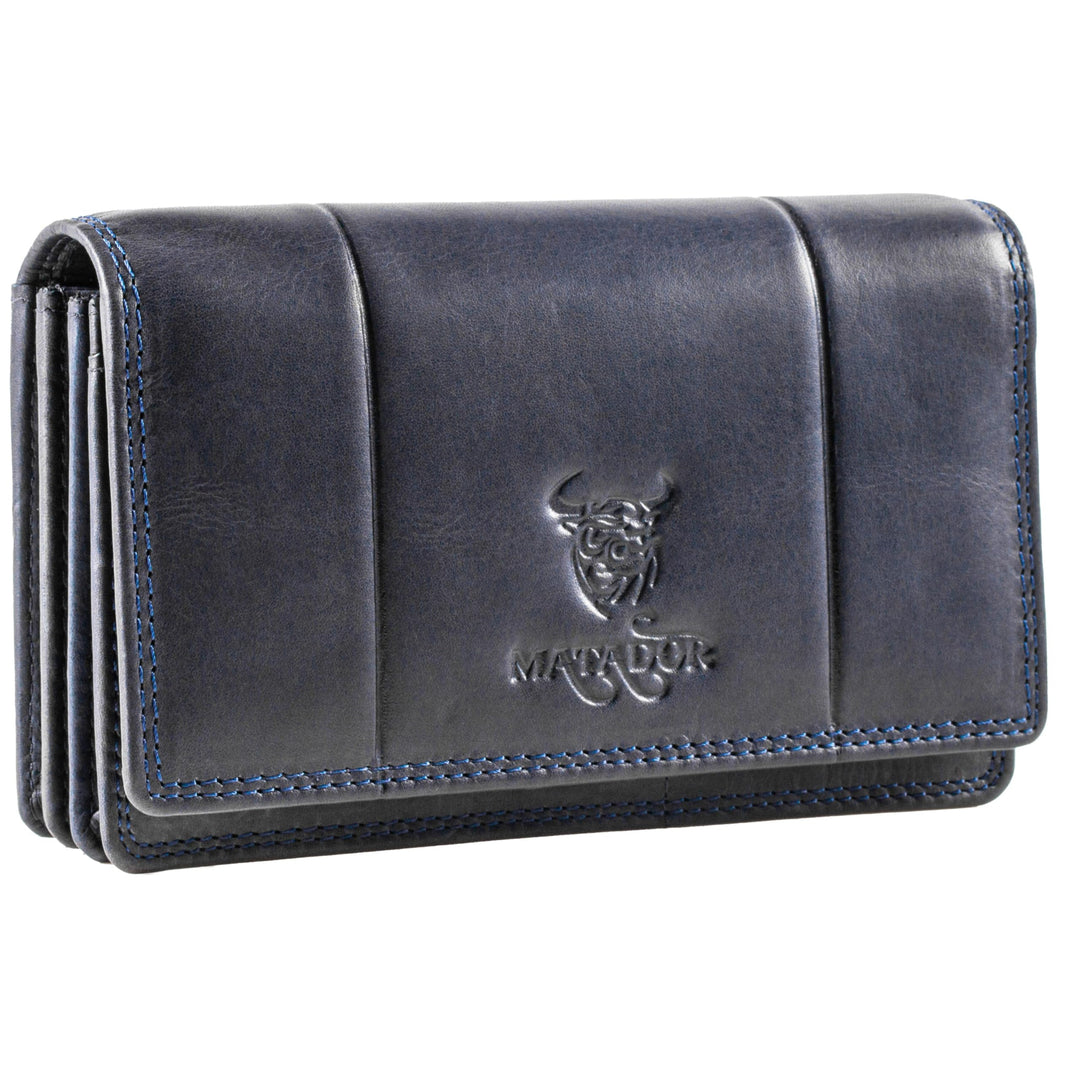 MATADOR Geldbörse Damen Rot Leder #VENEDIG mit edler Geschenkbox, Elegante Geldbörse Damen Mittelgro