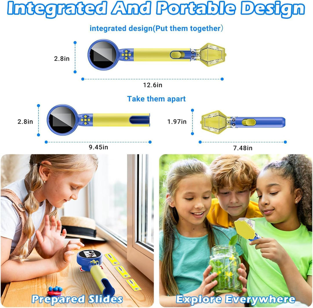 Digital Microscope with Bug Catcher for Children, 500X Digital Microscope for Kids with 2.0" HD Scre