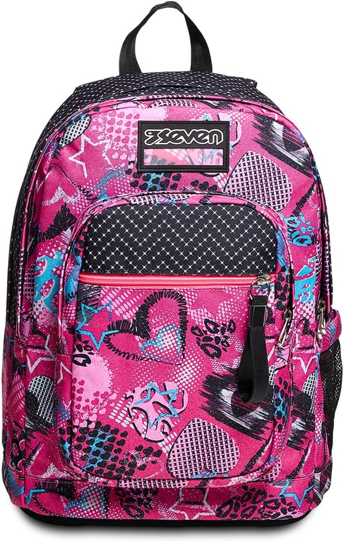 RUCKSACK NEW FIT SEVEN GLAMHEART GIRL Backpack für Schule, Uni & Freizeit, Geräumige Schultasche für