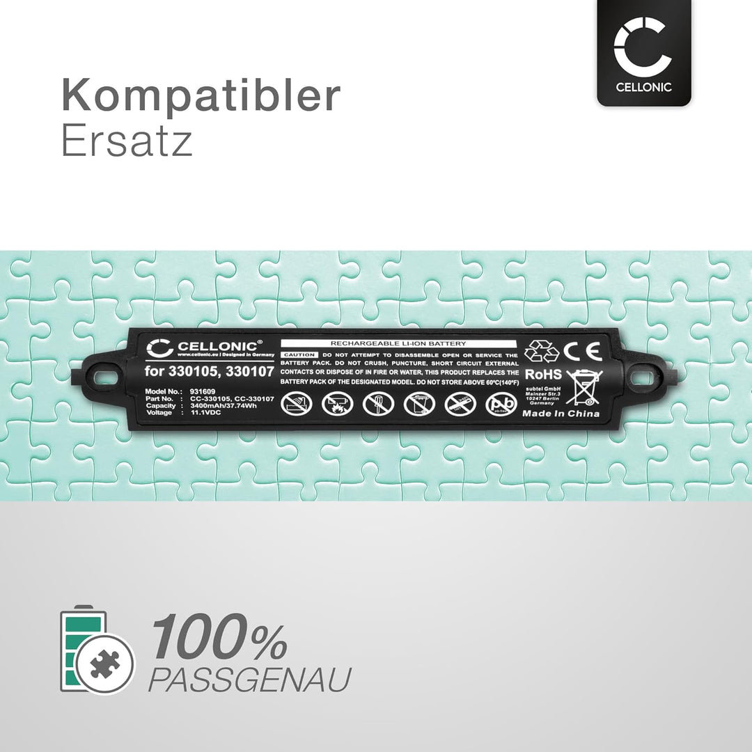 CELLONIC 1x Akku für Lautsprecher Kompatibel mit Bose Soundlink, SoundTouch 20, SoundLink 3, 330105
