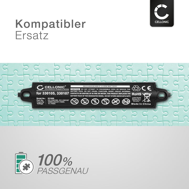CELLONIC 1x Akku für Lautsprecher Kompatibel mit Bose Soundlink, SoundTouch 20, SoundLink 3, 330105