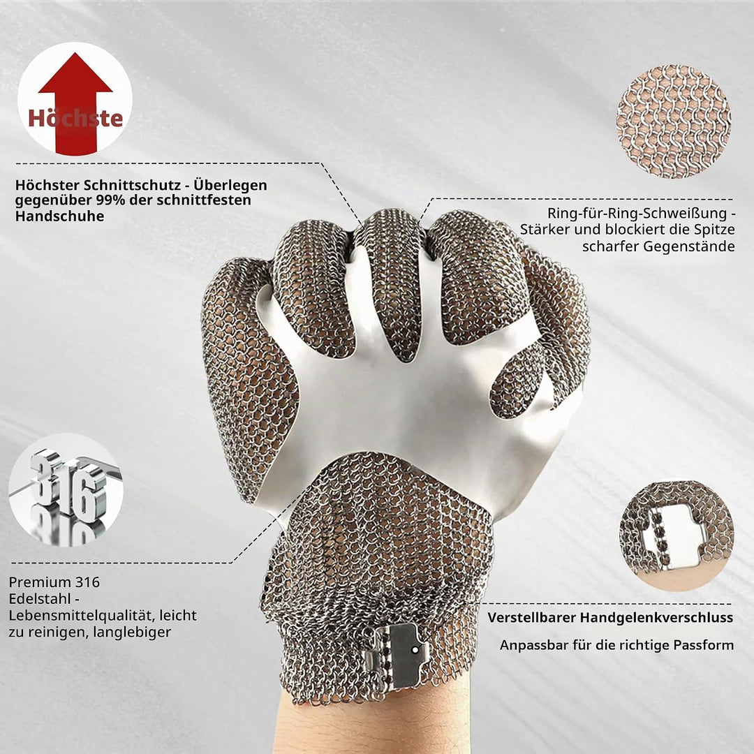 Schwer kettenhandschuh metzger Schnittschutzhandschuhe schnittfeste edelstahl handschuh für Lebensmi