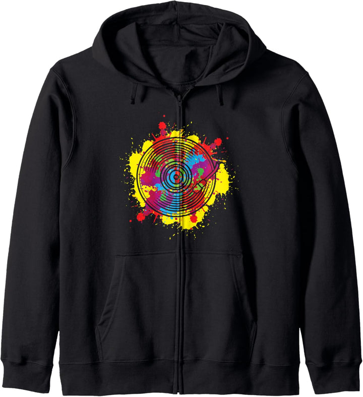 Vinyl Schallplatte Retro Vintage Plattenspieler Geschenk Kapuzenjacke