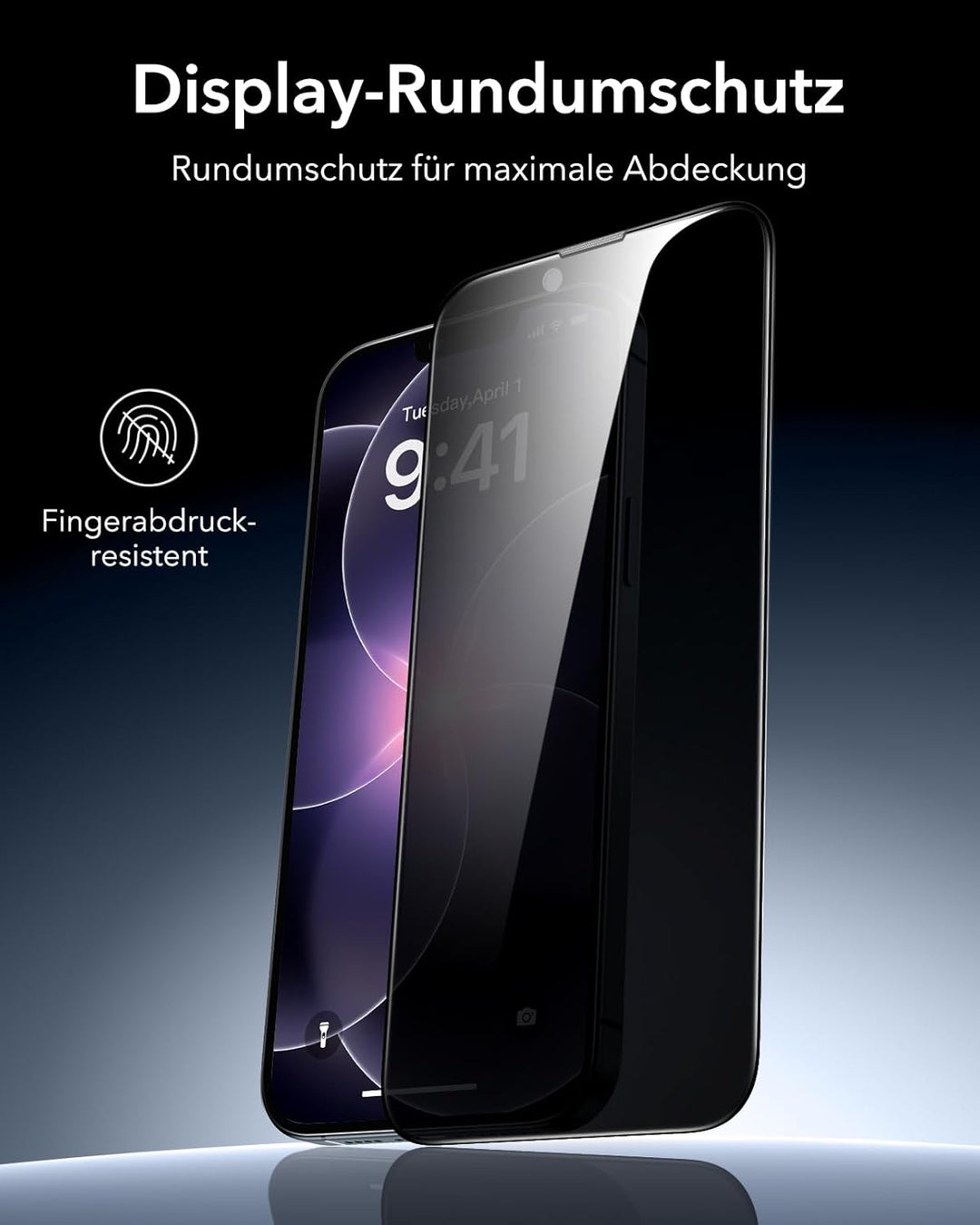 ESR für iPhone 14/13/13 Pro für Panzerglas, 9H+ Display Sichtschutzfolie aus gehärtetem Glas 3 Stück