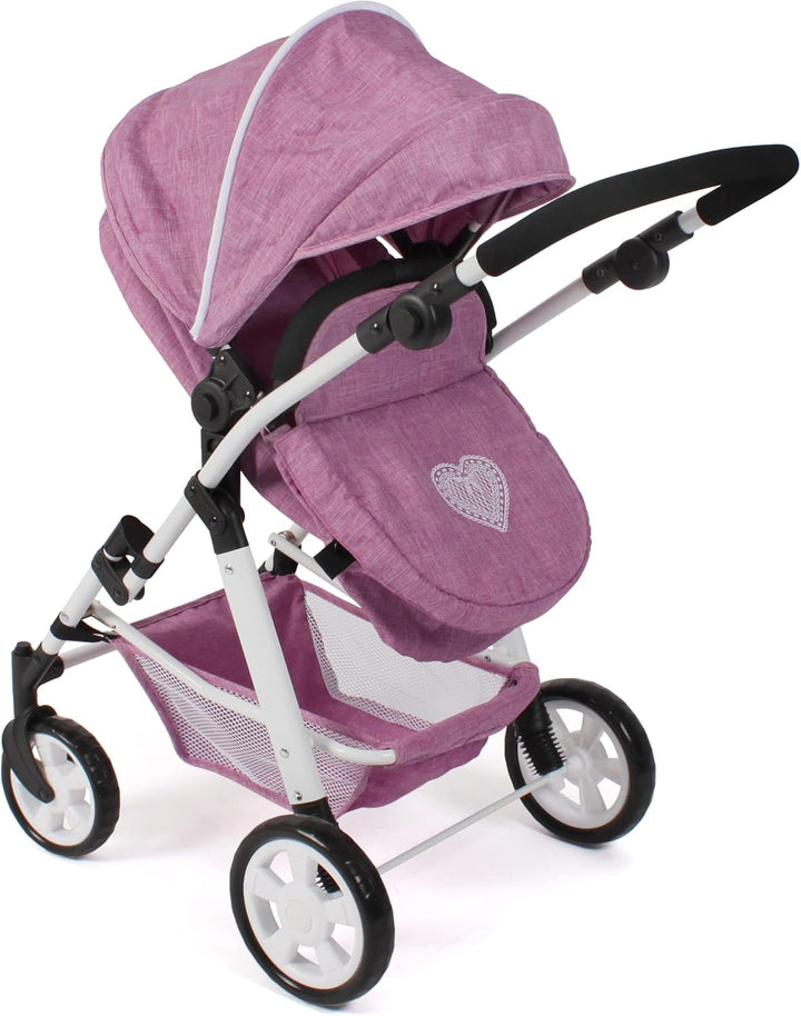 Bayer Chic 2000 - Puppenwagen Nele, 2-in-1 Kombipuppenwagen für Kinder von 3 bis 8 Jahren, Puppenkin