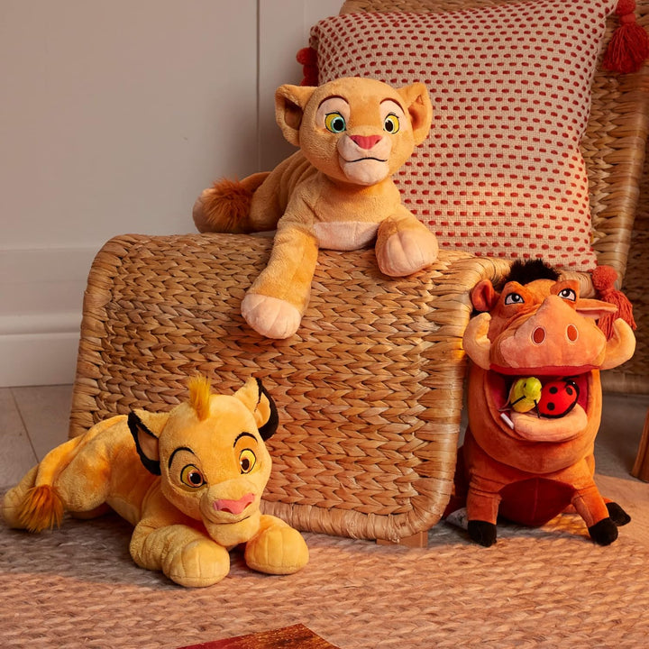 Disney Store Pumbaa Medium Soft Plush Toy, The Lion King, 33cm/12, Cuddly Character with Embroidered