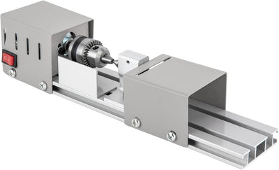 96W Mini Drehmaschine 12-24V Metalldrehmaschine 9000rpm Drehbank Tischdrehbank Silber Drechselbank Z