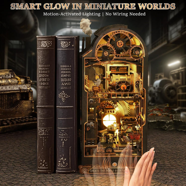 Book Nook Kit für Erwachsene - CRIOLPO DIY Miniatur Haus Holzpuzzle 3D Puppenhaus - Buchstütze für B