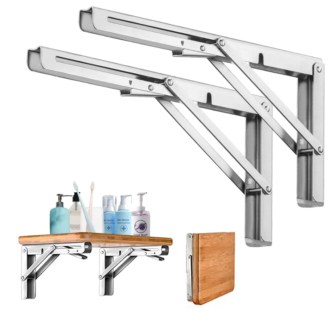 Klappkonsole 400MM, 2 Stück Klappkonsole Schwerlast, Edelstahl Klapptisch Wand, Klappregalhalterunge
