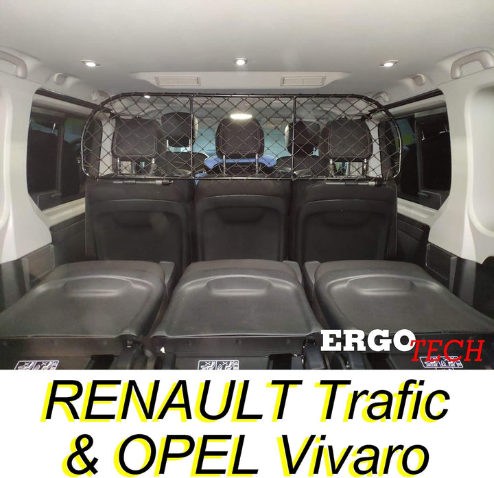ERGOTECH Trennnetz Trenngitter für OPEL Vivaro, RDA100-XL16, für Hunde und Gepäck
