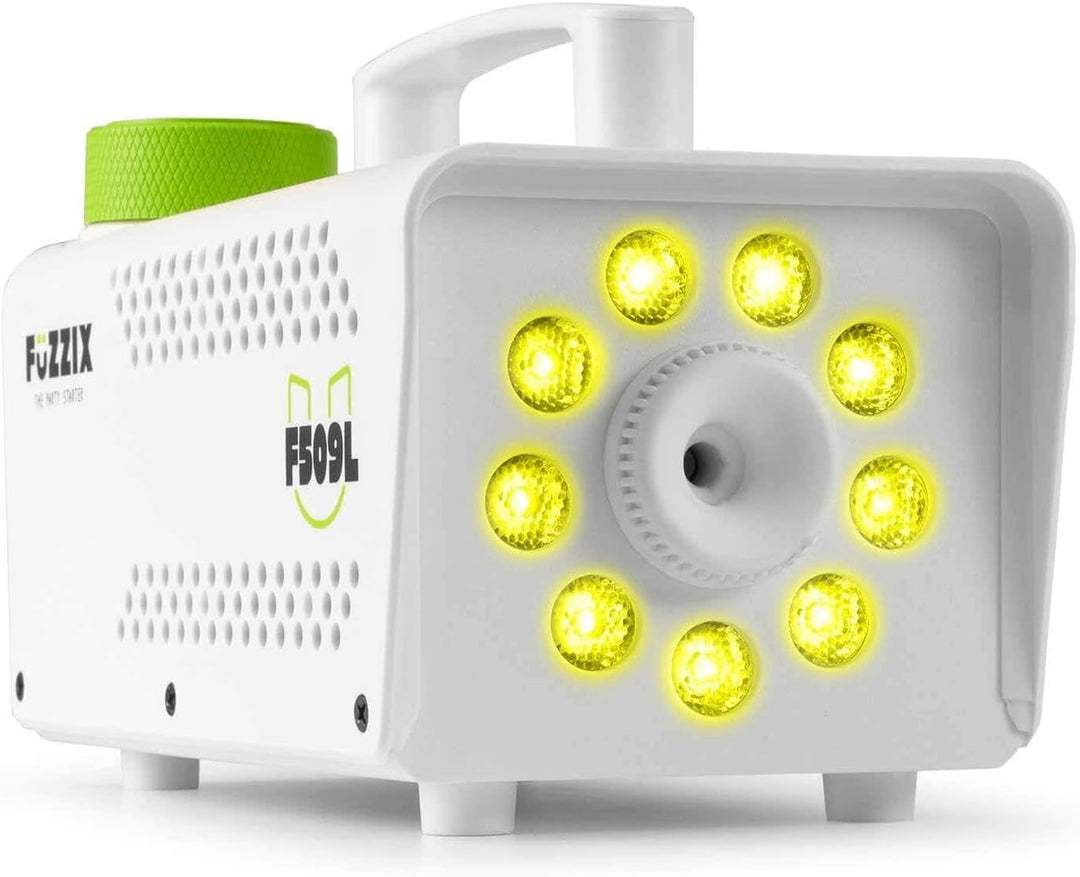 Fuzzix F509LW Nebelmaschine Mini mit LED Lichteffekt und 2 Liter Nebelfluid, 500 Watt mit Fernbedien