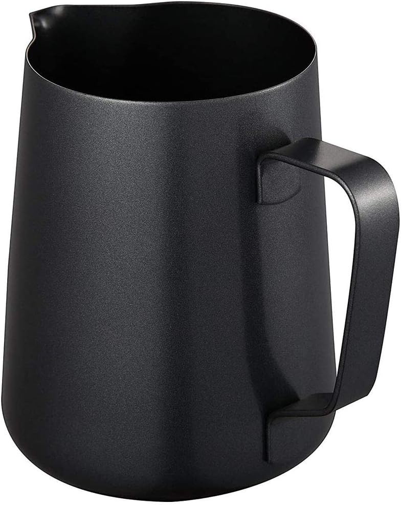 POEFT 350ML Edelstahl Milchschaumkrug überzogen, Espressomilchschaumkrug Kaffeekanne, Latte Art Cup